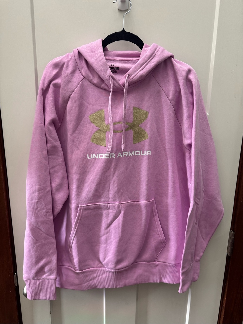 Under Armour Pink Hoodie with Gold Logo